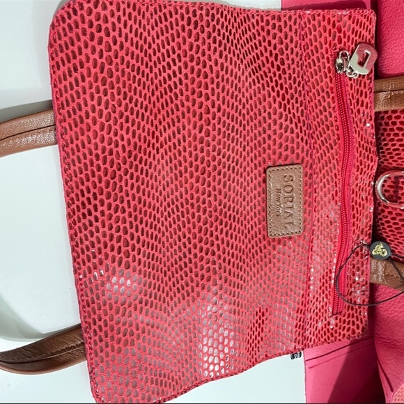 Sorial New York Iridescent Snake-EnbossedItalian Leather Rubina Tote - Picture 8 of 10